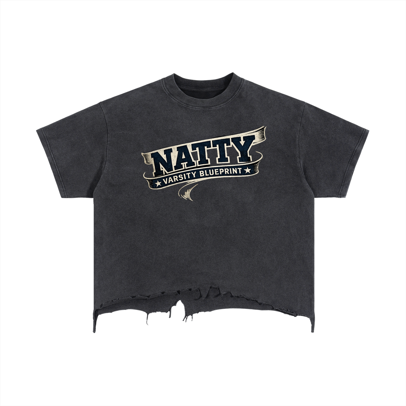 Vintage Wash Boxy Distressed Hem T-Shirt