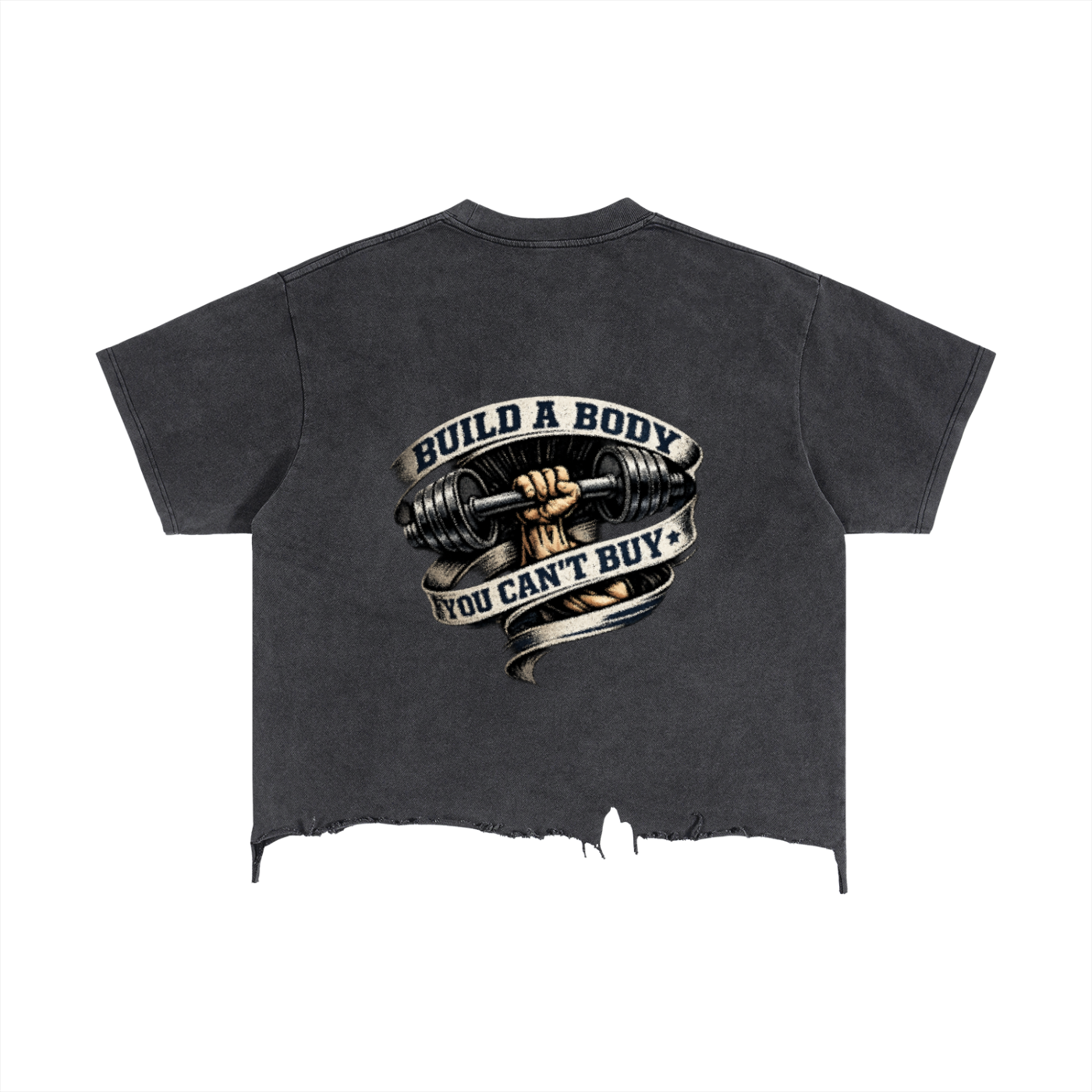 Vintage Wash Boxy Distressed Hem T-Shirt